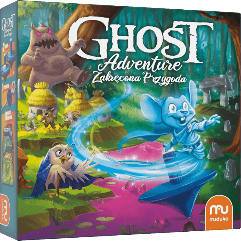 Pudełko gry planszowej Ghost Adventure. Zakręcona przygoda